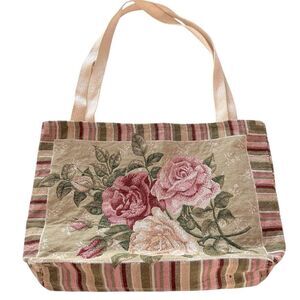 Vintage Floral Tapestry Tote Bag